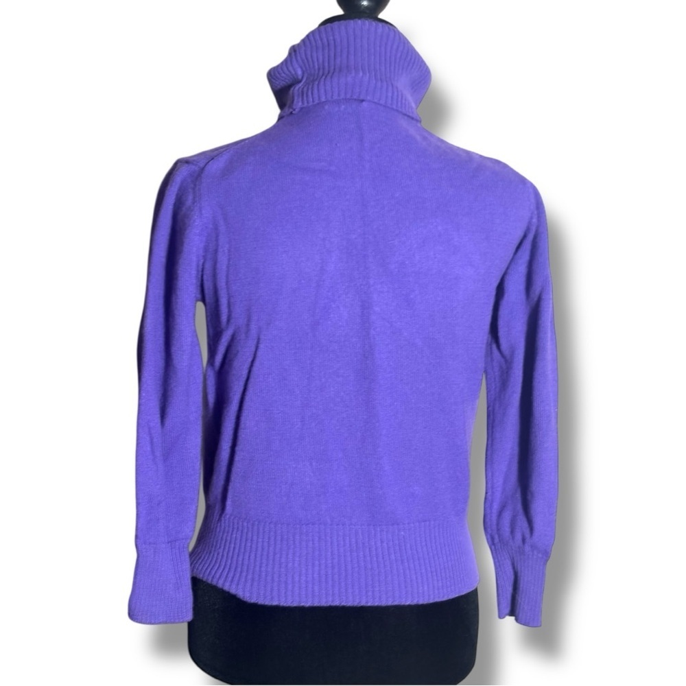 Bogner Vintage Cozy Vibrant Purple Turtleneck Long Sleeve Relaxed Fit Sweater - Picture 6 of 16